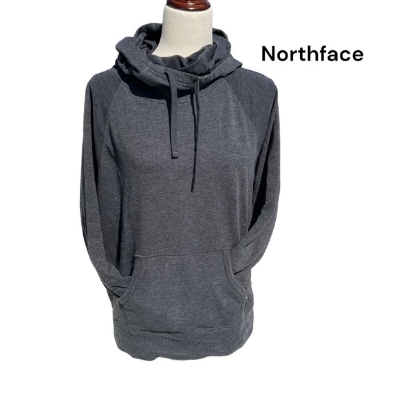 The North Face  Pull Over 3 Panel Hood Cowl Neck Drawcord Front Pouch Hoodie - Picture 1 of 14